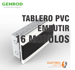 TABLERO 16 BOCAS MODULOS DIN EMBUTIR PVC GENROD