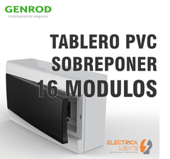 TABLERO 16 BOCAS MODULOS DIN SOBREPONER PVC GENROD