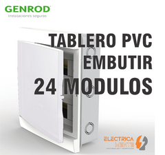 TABLERO 24 BOCAS MODULOS DIN EMBUTIR PVC GENROD