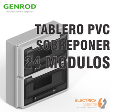 TABLERO 24 BOCAS MODULOS DIN SOBREPONER PVC GENROD