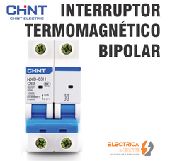 INTERRUPTOR TERMOMAGNETICO BIPOLAR CURVA C 6kA - CHINT