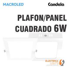 PLAFON/PANEL CUADRADO 6W MACROLED/CANDELA