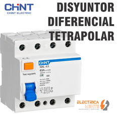 DISYUNTOR DIFERENCIAL TETRAPOLAR CLASE AC 6kA 30mA - CHINT