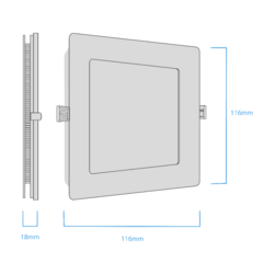 PLAFON/PANEL CUADRADO 6W MACROLED/CANDELA