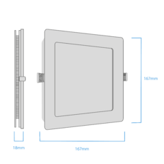 PLAFON/PANEL CUADRADO 12W MACROLED/CANDELA