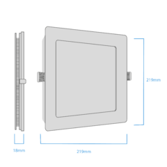 PLAFON/PANEL CUADRADO 18W MACROLED/CANDELA