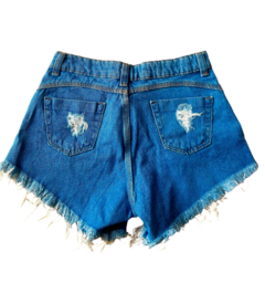 Shorts jeans desfiado feminino - comprar online