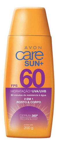 Protetor Solar Fps 60 2 Em 1 Rosto Corpo Care Sun+ 120g Avon