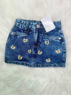 Saia jeans infantil