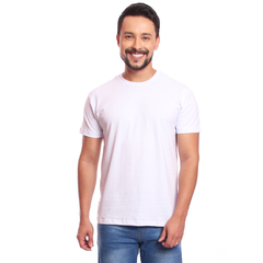 Camiseta Masculina Camisa Lisa 100% Algodão Premium Fio 30.1 Tamanho:M;COR:BRAN