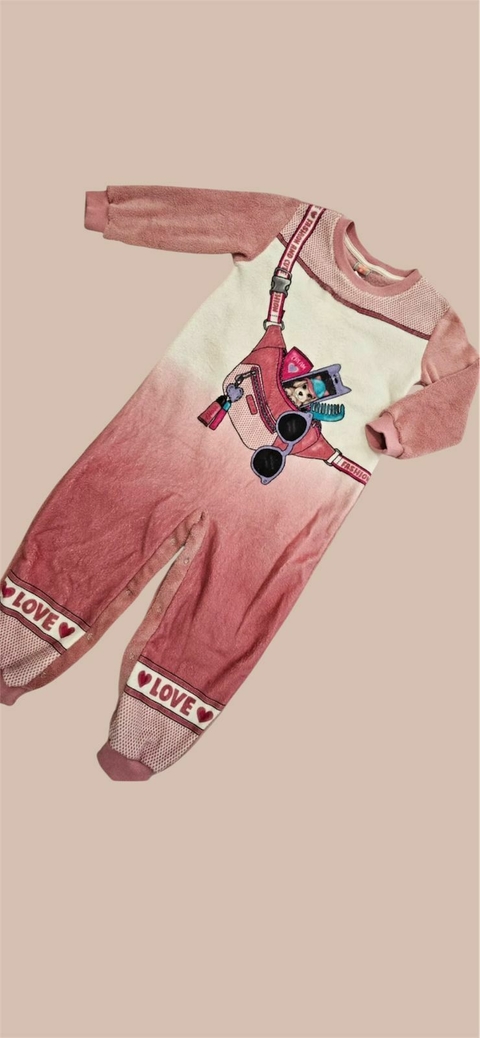Macacão Rosa Menina Soft