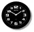Relógio de Parede Redondo Preto Maxtime Quartz