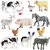 Kit 10 Animais Da Fazenda Safari Zoo Pequenos De Borracha