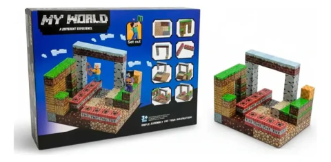 Bloques De Construcción Magnéticos Mine Craft 100 Piezas 2cm