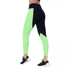 RIKINTE Calça Legging Preta com Verde Feminina Fitness Academia Fit Esportiva - comprar online