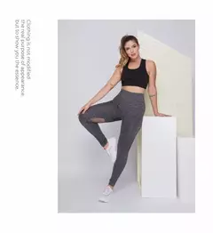 Calça Feminina Legging Com Detalhe Arrastão Leg Treino Academia Fitness Design - GH Vitrine Virtual