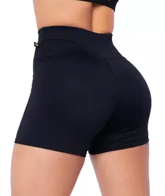 Short Curto Fitness Liso Feminino Suplex Cintura Alta Wolfox Fitness