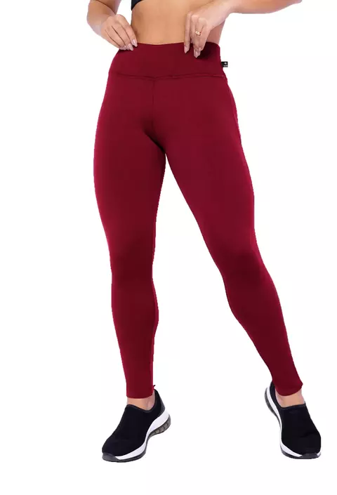 CALÇA LEGGING BÁSICA CINTURA ALTA 8CM COS DUPLO