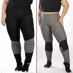Kit 03 calças femininas plussize lisa, mescla e estampado (sortido)-promoção-
