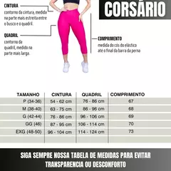 Calça Legging Corsário Fitness Feminina - loja online