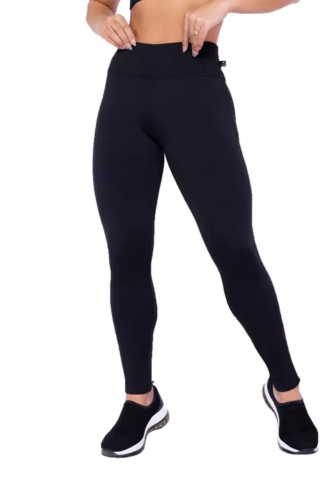 KIT 2 CALÇAS LEGGING BÁSICA CINTURA ALTA 8CM COS DUPLO