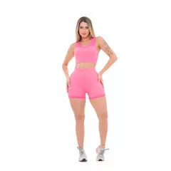 Kit Shorts Top e Calça Legging Para Academia Levanta e Empina BumBum Moda Fitne