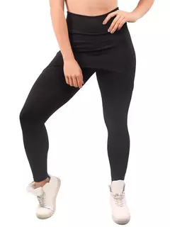 Imagem do Calça Legging Fitness Feminina Com Saia Tapa Bumbum Cintura Alta Academia