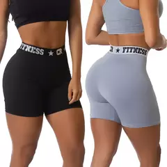 Kit 2 Shorts Elástico Exposto Academia Cintura Alta na internet