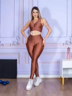 Calça Legging Feminina de Malhar 3D cós Reto