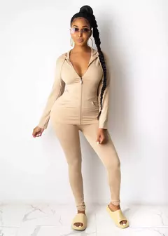 Imagem do Conjunto de duas peças agasalho feminino festival roupas outono inverno topo +