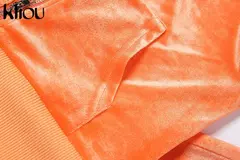Imagem do Kliou conjunto de duas peças de veludo sólido feminino simples casual zíper m