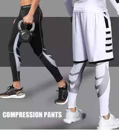 Imagem do Calças de especificação masculina calças justas leggings para correr ginási