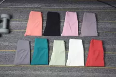 Imagem do SOISOU-Nylon Gym Yoga Calças para Mulheres, Leggings Fitness, Cintura Alta, Cal