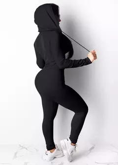 Conjunto de duas peças agasalho feminino festival roupas outono inverno topo + - loja online