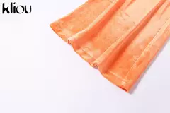 Kliou conjunto de duas peças de veludo sólido feminino simples casual zíper m - GH Vitrine Virtual