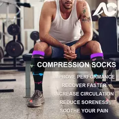 Meias de especificação para homens e mulheres, 20-30mmhg, meia calça de espec - GH Vitrine Virtual