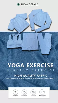 2/3/5 pçs sem costura feminino conjunto de yoga treino roupas esportivas ginás - comprar online