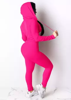 Conjunto de duas peças agasalho feminino festival roupas outono inverno topo + - comprar online