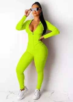 Conjunto de duas peças agasalho feminino festival roupas outono inverno topo +