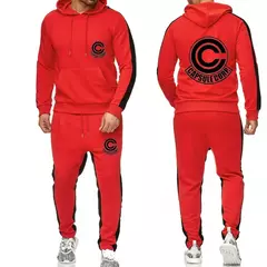 Conjunto de moletom com capuz e calça agasalho masculino, tamanho grande, letra na internet