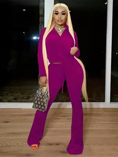 Kliou conjunto de duas peças de veludo sólido feminino simples casual zíper m na internet