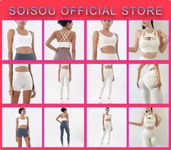 Imagem do SOISOU-Nylon Gym Yoga Calças para Mulheres, Leggings Fitness, Cintura Alta, Cal