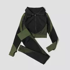 2/3 peças feminino terno de yoga sem costura malha calças leggings roupas com - loja online