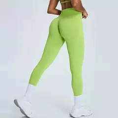 Cintura alta push up sem costura esporte legging mulheres calças de yoga super - GH Vitrine Virtual