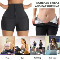 Suor sauna calças corpo shaper shorts perda de peso emagrecimento shapewear mul