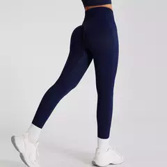 Cintura alta push up sem costura esporte legging mulheres calças de yoga super