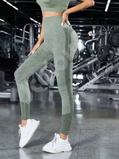 Imagem do Calças de ioga Calça Legging Esportiva Academia Feminina Cintura Alta Elástic