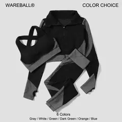 2/3 peças feminino terno de yoga sem costura malha calças leggings roupas com na internet