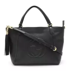 GUCCI SOHO INTERLOCKING G TOTE BAG NEGRO