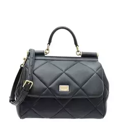 DOLCE & GABBANA QUILTED SICILY MEDIUM BAG NEGRO